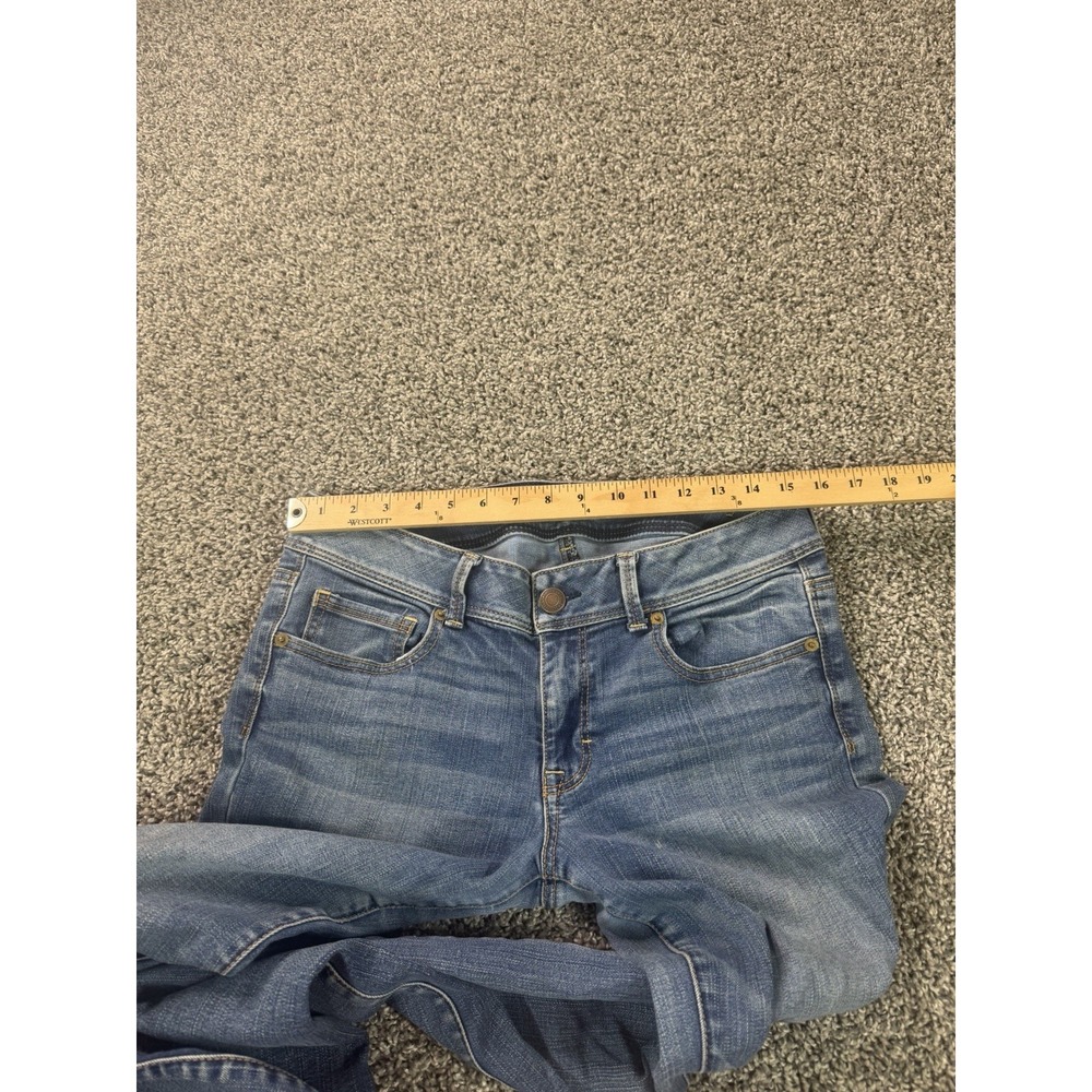 Vintage Y2K American Eagle Kick Boot Jeans Women's Size 12 Blue Baggy - Picture 8 of 12
